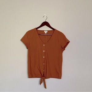 J. Crew Tie Front Top